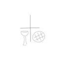 Symbol of holy communion bread and wine, vector illustration Royalty Free Stock Photo