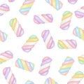 Cute pastel marshmallow candy seamless pattern