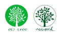 Vector tree emblem. Icon, logo.Vector illustration. Royalty Free Stock Photo