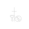 Symbol of holy communion bread and wine, vector illustration Royalty Free Stock Photo