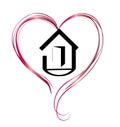 Heart House Logo Royalty Free Stock Photo