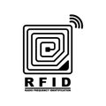 Web RFID tag icon. Radio Frequency Identification symbol. Isolated on a blank, editable and changeable background. Royalty Free Stock Photo