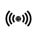 RFID tag icon. Radio Frequency Identification symbol. Isolated on a blank, editable and changeable background. Royalty Free Stock Photo