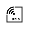 Web RFID tag icon. Radio Frequency Identification symbol. Isolated on a blank, editable and changeable background. Royalty Free Stock Photo