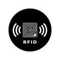 Web RFID tag icon. Radio Frequency Identification symbol. Isolated on a blank, editable and changeable background. Royalty Free Stock Photo