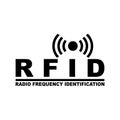 RFID tag icon. Radio Frequency Identification symbol. Isolated on a blank, editable and changeable background. Royalty Free Stock Photo