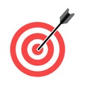 Web Target with arrow flat vector icon. Vector illustration of darts icon. Isolated on a blank, editable and changeable background Royalty Free Stock Photo
