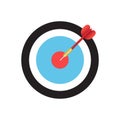 Target with arrow flat vector icon. Vector illustration of darts icon. Isolated on a blank, editable and changeable background. Royalty Free Stock Photo