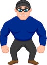 Angry criminal big man cartoon Royalty Free Stock Photo