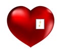 Heart with golden key,