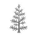 Web Vector illustration of a winter tree. Snow covers the trees. Christmas and New Year. Isolated on a blank background editable a