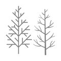 Vector illustration of a winter tree. Snow covers the trees. Christmas and New Year. Isolated on a blank background editable and c