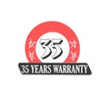 35 Warranty Redish Grey logo icon button stamp vector