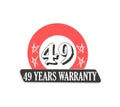 49 Year Warranty Redish Grey logo icon button stamp vector