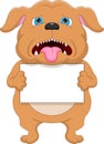 Baby bulldog with blank sign Royalty Free Stock Photo