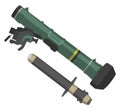 Modern combat ATGM FGM-148 Javelin with a missile. Anti-tank weapons. Royalty Free Stock Photo