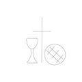 Sign of holy communion bread and wine, vector illustration Royalty Free Stock Photo