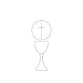 Sign of holy communion bread and wine, vector illustration Royalty Free Stock Photo