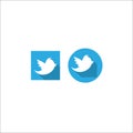 Rounded and square social media twitter logo