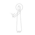 Jesus Christ silhouette love heart, vector illustration Royalty Free Stock Photo