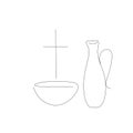 Baptism symbols christian sign draw, vector illustration