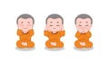 Buddhist teaching to see no evil, hear no evil, and speak no evil Royalty Free Stock Photo