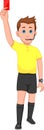 Football referee with red card Royalty Free Stock Photo