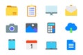 Flat essential icon set for UI UX design element Royalty Free Stock Photo