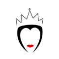 The Evil Queen silhouette with red lips