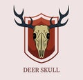 Deer skull logo on a shield