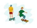 Teenager skater boy casual front back stunt Royalty Free Stock Photo