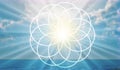 Flower of life symbol in the sky, portal, life Royalty Free Stock Photo