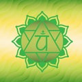 The heart chakra -Anahata, green background Royalty Free Stock Photo