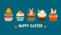 Easter card with sweets. Vector beautiful template. Royalty Free Stock Photo