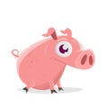 Illustration of a skeptical cartoon pig