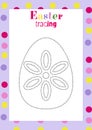 Easter egg tracing worksheet for kids handwriting practice. Holiday activity page. Printable preschool educational game. Royalty Free Stock Photo