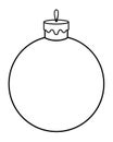 Christmas ball, Christmas toy - vector linear picture for coloring book, logo or pictogram. Outline. Element for Christmas colorin