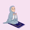 Muslimah women Pray in Sholat