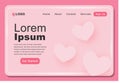 Pink Love Landing Page Template Design Concept Royalty Free Stock Photo