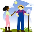 Illustration cheerful farmers or eco activists