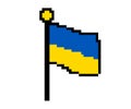 Ukraine flag pixel art vector 8 bit icon logo Royalty Free Stock Photo