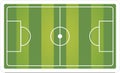 Top view of soccer field or football pitch in green and white color, illustration. Modern design