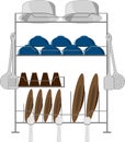 Dish Drying Rack for Kitchen Vector Illustration Royalty Free Stock Photo