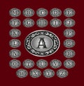 Western Style Cowboy Belt Buckle Alphabet Monogram Master Collection Set Royalty Free Stock Photo