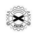 Automobile wrench racing emblem logo