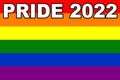 Pride 2022. LGBT flag. The LGBT pride flag or rainbow pride flag includes the flag of the lesbian, gay, bisexual, and transgender Royalty Free Stock Photo