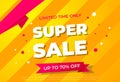 Web yellow sale banner modern fluid for social media stories sale, web page, mobile phone. template design Royalty Free Stock Photo