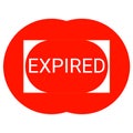 Expired logo for stamps of expired goods icon suare Royalty Free Stock Photo