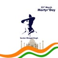 Indian Freedom Fighter Sardar Bhagat Singh Vector Art, Martyr Day 23- March