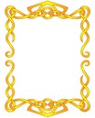 Frame vertical for text or photo in golden color Celtic style - vector full color element. Celtic ornament vertical frame